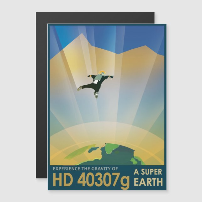 Convite Magnético Viagem Sci-Fi Ad, Planeta HD 40307g (Frente/Verso)