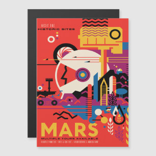Convite Magnético Viagem Sci-Fi Ad, Planeta Marte