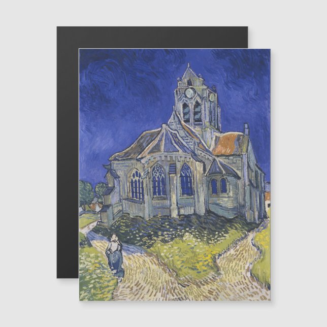 Convite Magnético Vincent Van Gogh, a Igreja dos Auvers (Frente/Verso)