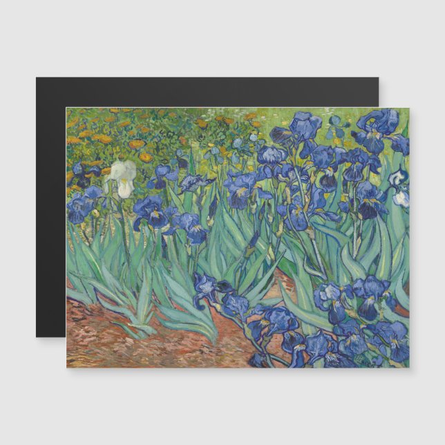 Convite Magnético Vincent Van Gogh, irlandeses, Les Iris (Frente/Verso)