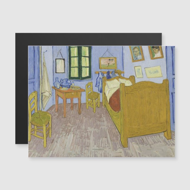 Convite Magnético Vincent Van Gogh, quarto de dormir em Arles, terce (Frente/Verso)