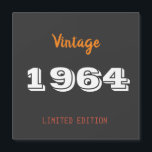 Convite Magnético Vintage 1964 edição limitada 60th Birthday Gift<br><div class="desc">Vintage 1964 year limited edition 60th Birthday Gift</div>