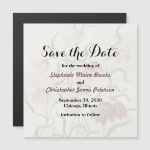 Convite Magnético Vintage Watercolor Lily Salve o Casamento da Data