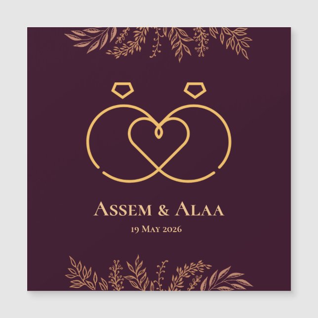 Convite Magnético wedding card (Frente)