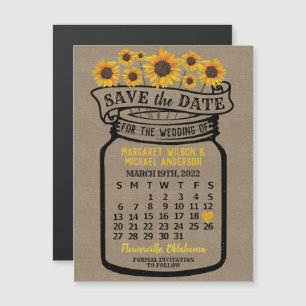 Convite Magnético Wedding Save the Date Mason Jar Fazenda março de 2