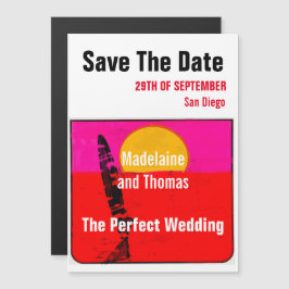 Convite Magnético Wedding Summer Beach Retro Poster Salve A Data