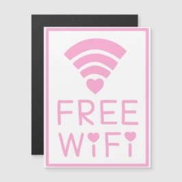 Convite Magnético "WIFI LIVRE" a rosa