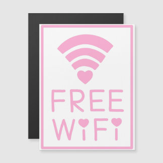 Convite Magnético "WIFI LIVRE" a rosa