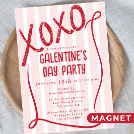 Convite Magnético XOXO Hand Drawn Galentine’s Day Party