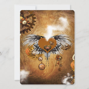 Convite Magnífico coração de steampunk