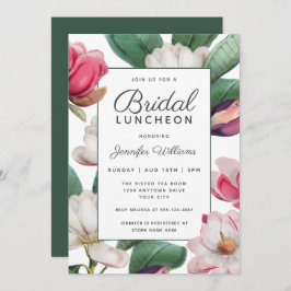 Convite Magnolia Blossomo Boho Floral Bridal Luncheon