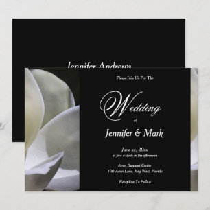 Convite Magnolia Branca, Casamento Elegante