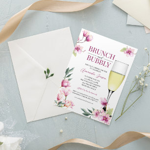 Convite Magnolia Brunch e Chá de panela Bubble