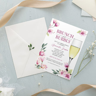 Convite Magnolia Brunch e Chá de panela Bubble