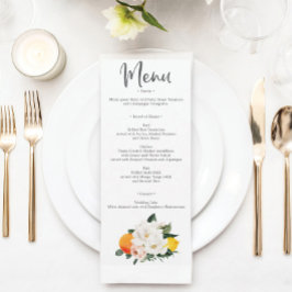 Convite Magnolia Citrus Weding Menu e Obrigado