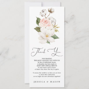 Convite Magnolia Cotton Wedton Menu e Obrigado Duplo