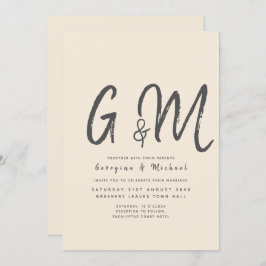 Convite Magnolia Cream Modern Wedn Typografia