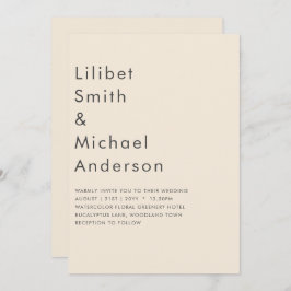 Convite Magnolia Cream Modern Wedn Typografia