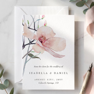 Convite Magnólia Delicada no Casamento - Salve a Data