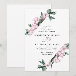 Convite Magnolia e Eucalipto| Casamento de quadro floral