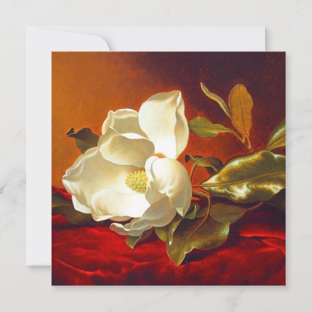 Convite Magnolia em Red Velvet Martin Johnson Heade (Frente)
