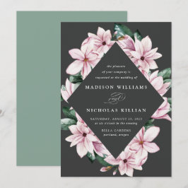 Convite Magnólia & Eucalipto | Casamento de Moldura Floral