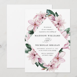 Convite Magnólia & Eucalipto Quadro Floral Casamento