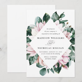 Convite Magnólia & Eucalipto | Quadro Floral de Casamento