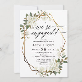 Convite Magnolia - festa de noivado geométrica do quadro d