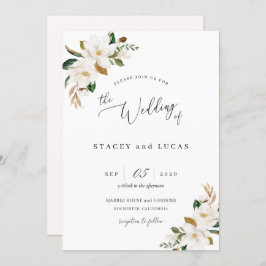 Convite Magnólia Floral Aquarela