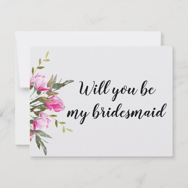 Convite Magnolia Floral Watercolor (Frente)