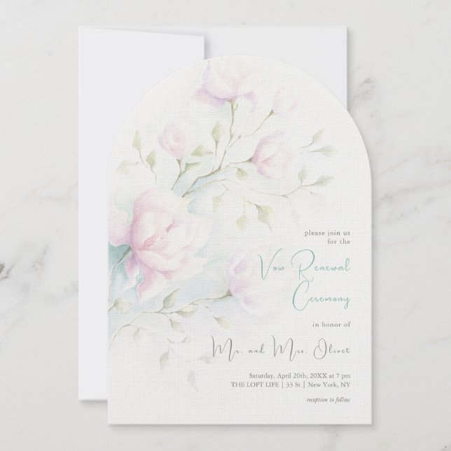 Convite Magnolia Rosa Vow Renovação (Frente)
