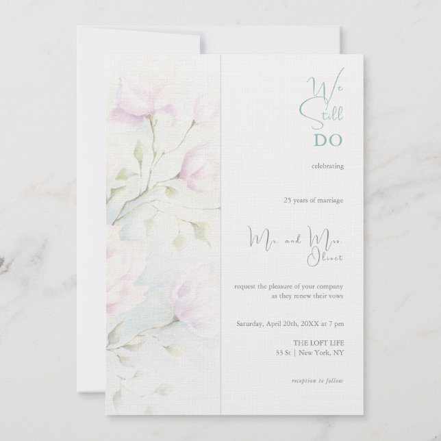 Convite Magnolia Rosa Vow Renovação 25 anos (Verso)