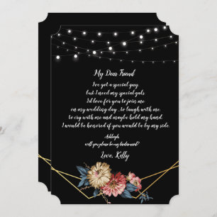 Convite Magnolia Russa Floral Strin será minha dama de hon