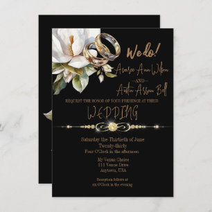 Convite Magnolia Wedings Douradas e Black Wedding
