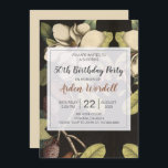 Convite Magnolias brancas 50ª Festa de aniversário<br><div class="desc">Uma camada de texto elegante de banner branco com magnólias brancas pintadas,  50º convite de aniversário com fonte de tipo de script moderna e cores ricas em creme,  verde-oliva e preto. Você pode personalizar este convite para qualquer aniversário de idade.</div>