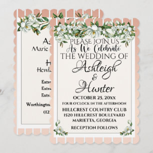 Convite MAGNÓLIAS - Um Dia Encantador Para Um Casamento -