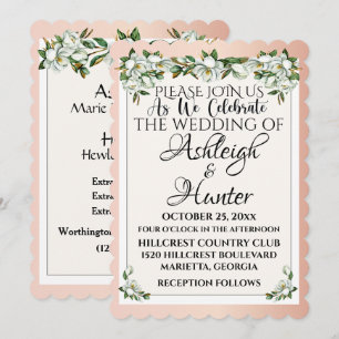 Convite MAGNÓLIAS - Um Dia Encantador Para Um Casamento -