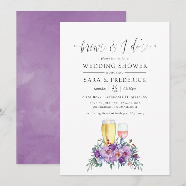 Convite Magolias e Rosas roxas quebram antes que eu faça (Frente/Verso)