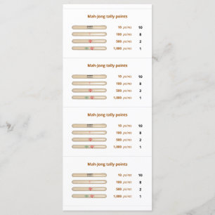 Convite Mah-Jong tally aponta card - 3