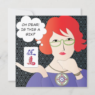 Convite Mah Jongg Sayings Cracks Flat Card