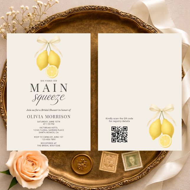 Convite Main Squeeze Bow QR Code Bridal Shower (Criador carregado)