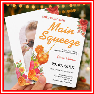 Convite Main Squeeze   Chá de Noiva Chic Citrus