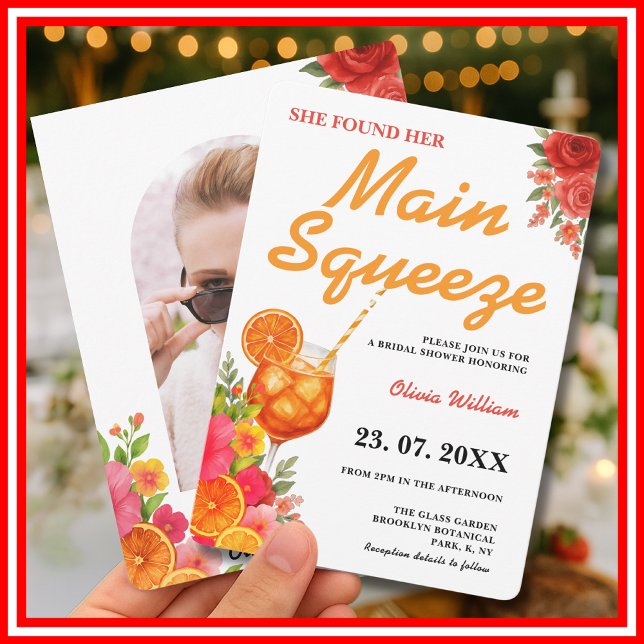 Convite Main Squeeze | Chá de Noiva Chic Citrus (Criador carregado)