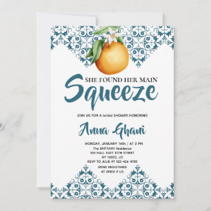 Convite Main Squeeze Chuveiro de Noiva Mediterrâneo Azul