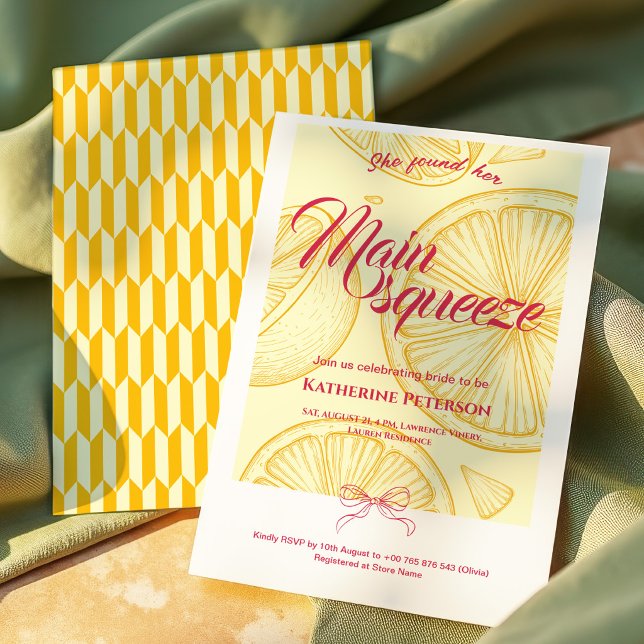 Convite Main Squeeze Citrus Chá de Bebê de Noiva Lemon Bri (Criador carregado)