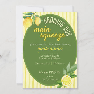 Convite Main Squeeze Lemon Baby Shower Invite