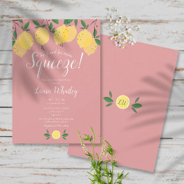 Convite Main Squeeze Lemons Dusty Rose Chá de Noiva