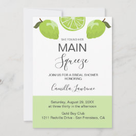 Convite Main Squeeze Tropical Citrus Green Bridal Shower 