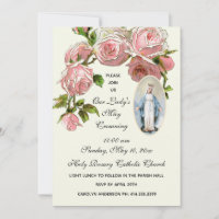 Maio Cruzando Virgem Maria Rosas Rosa Religiosas